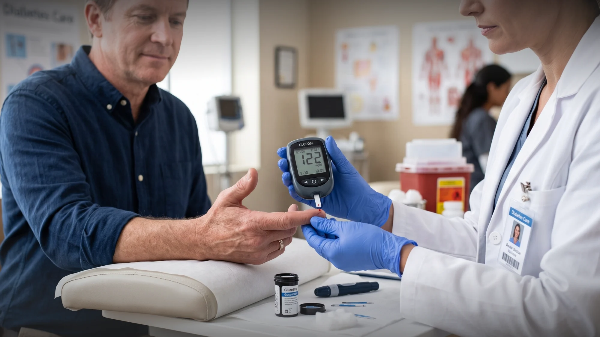Patient receiving diabetes management services near me in Duluth, GA
